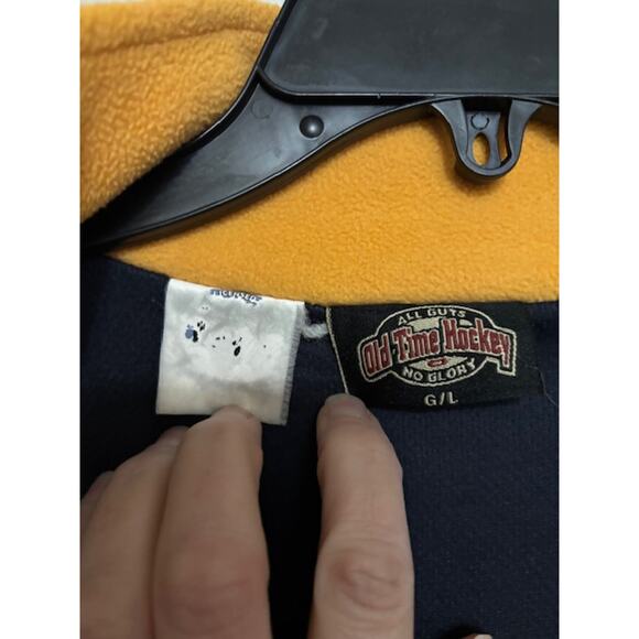 Vtg NHL Old Time Hockey Fleece Jacket Buffalo Sabres Spell Out Stitched Large - Picture 6 of 10